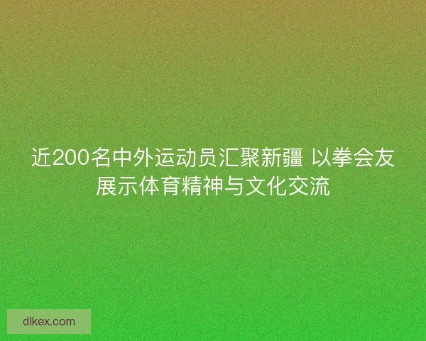 近200名中外运动员汇聚新疆 以拳会友展示体育精神与文化交流 近200名中外运动员汇聚新疆 以拳会友展示体育精神与文化交流